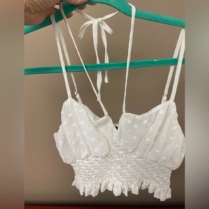 Kendall & Kylie white babydoll crop top size S
